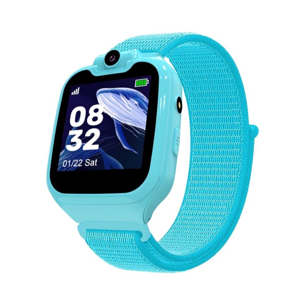 Niebieski smartwatch dziecięcy wodoodporny z funkcją sos i gps
