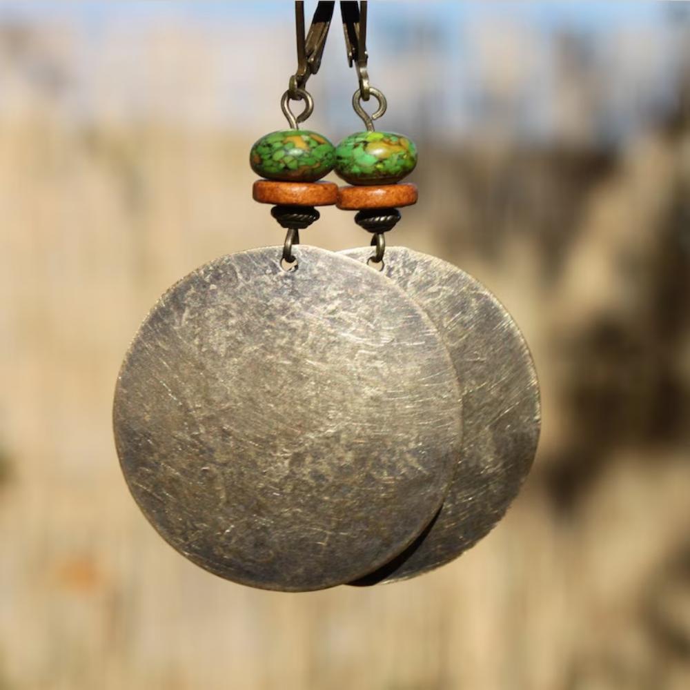 Серьги-подвески в стиле ретро-этнического богемного стиля