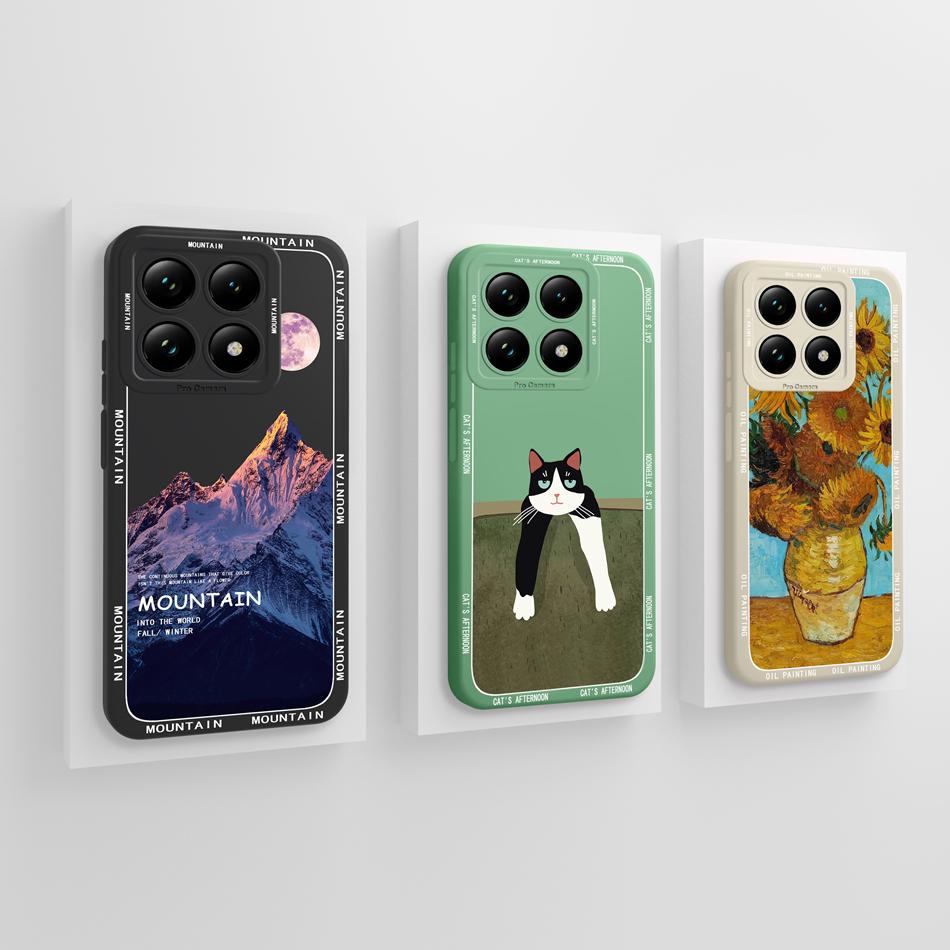 Модный чехол для телефона Xiaomi 14T Pro, чехол-бампер, полная защита, противоударный Funda для Xiaomi14T 5G, мягкий жидкий силиконовый задний защитник