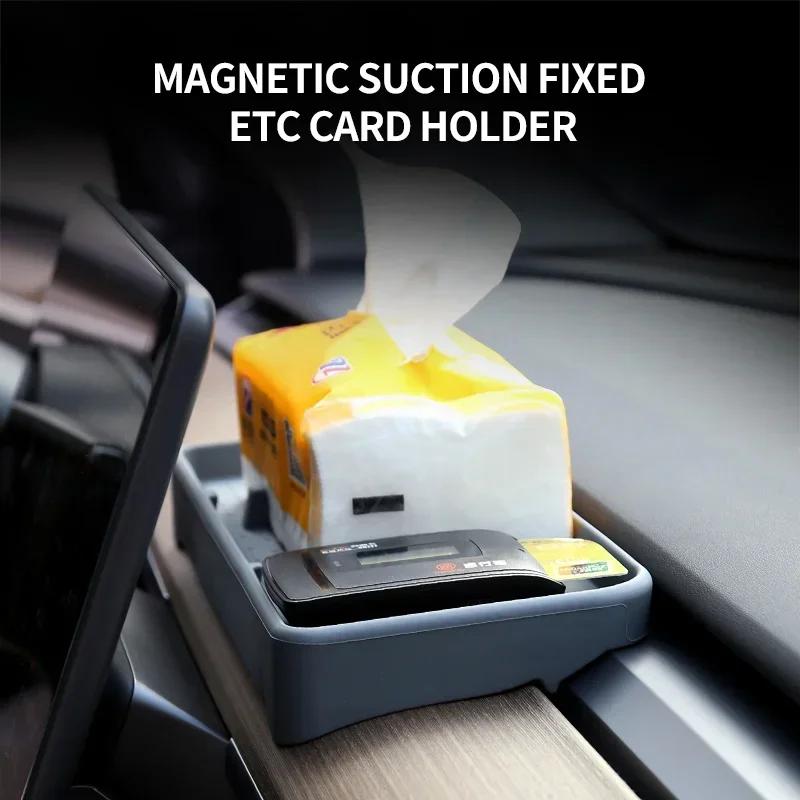 Behind Screen Dashboard Storage Tray For Tesla Model 3 Y Instrument Panel Tissue Holder Box Center Console Screen Rear Organizer