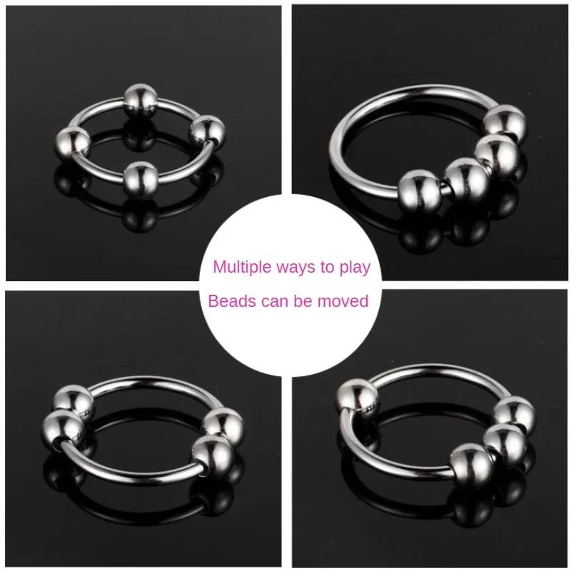 Секс-игрушки Кольцо на пенис Кольца из нержавеющей стали Стимулирующие головку продукты для взрослых Мужское металлическое кольцо Секс-игрушки для мужчин Задержка эякуляции