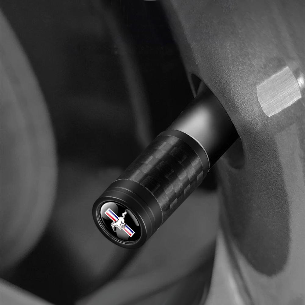 4Pcs Car Emblem Wheel Tire Valve Stem Air Cap Dust Cover For Ford Mustang Shelby Edge Kuga Transit Mondeo Fiesta Ghia Fusion