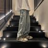 Джинсы JYL мужские широкие Осень Тонкие Американский High-Street Стиль Стирка Деним