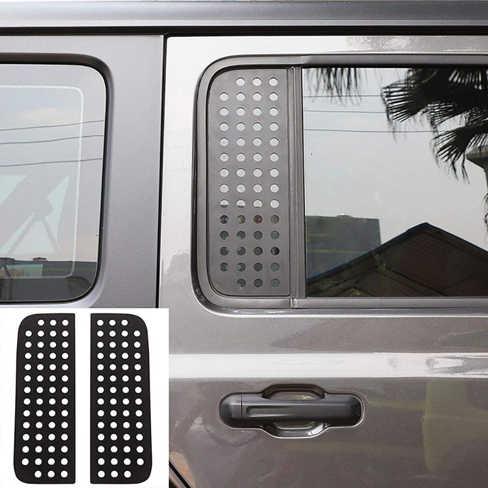 2pcs Rear Door Window Glass Cover Strip Decor Trim For 18-22 Jeep Wrangler JL JT