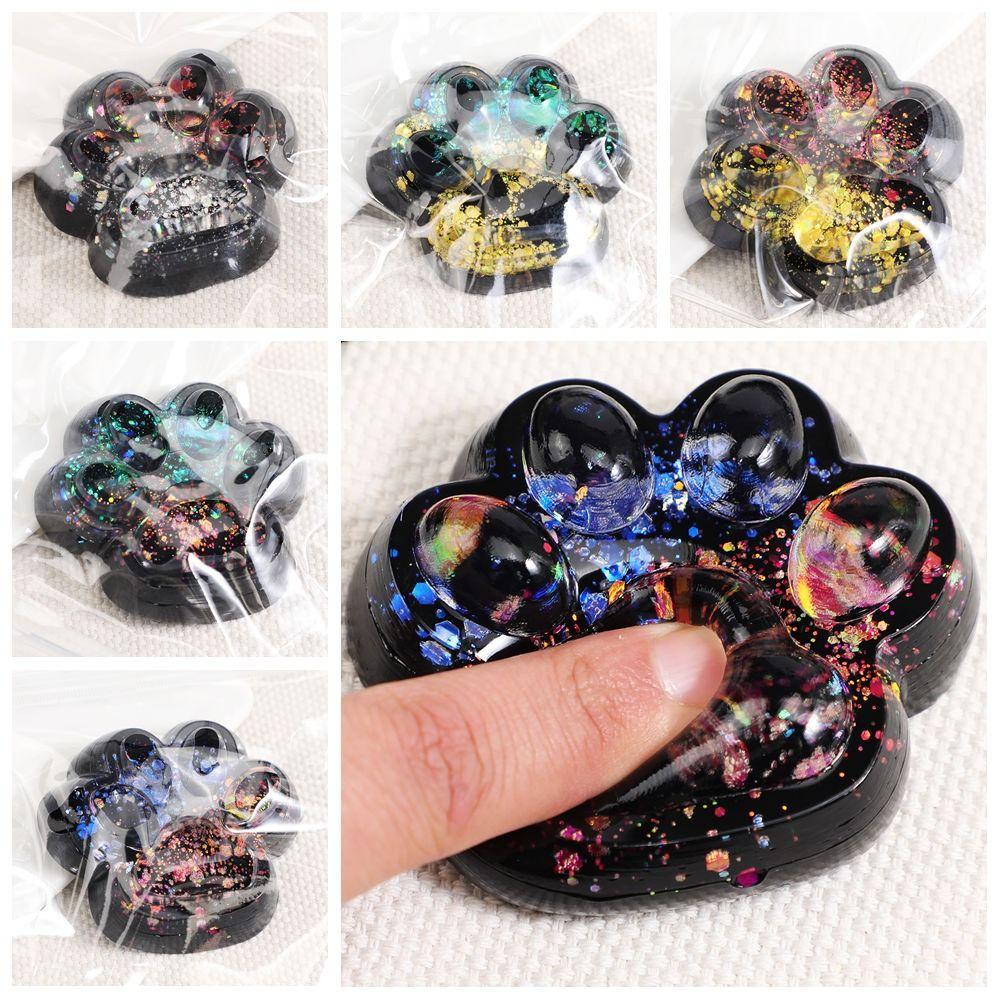 Shiny Cat Paw Squeeze Toy Kneading Cat Paw Pinch Toy Funny Cat Paw Fidget Toy Children