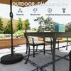 Parasol base, fillable up to 30 kg. Round parasol holder for parasols 36/38/48 mm. Black
