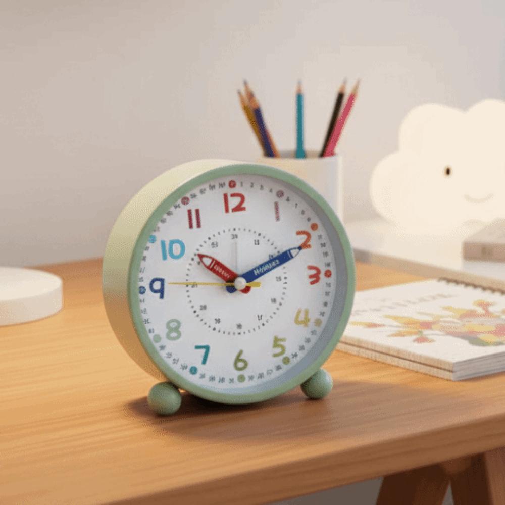 Pencil Design Children's Alarm Clock Battery Operated Time Planning Clock Bedroom Decor