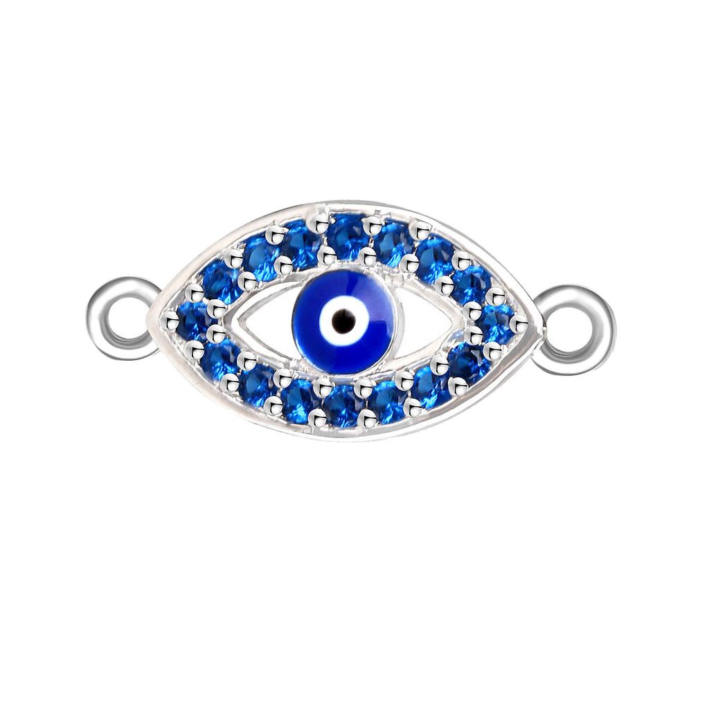 Подвеска-ожерелье и браслет с цирконием «Сглаз» для женщин, аксессуары для ювелирных изделий ручной работы, материалы для изготовления брелоков