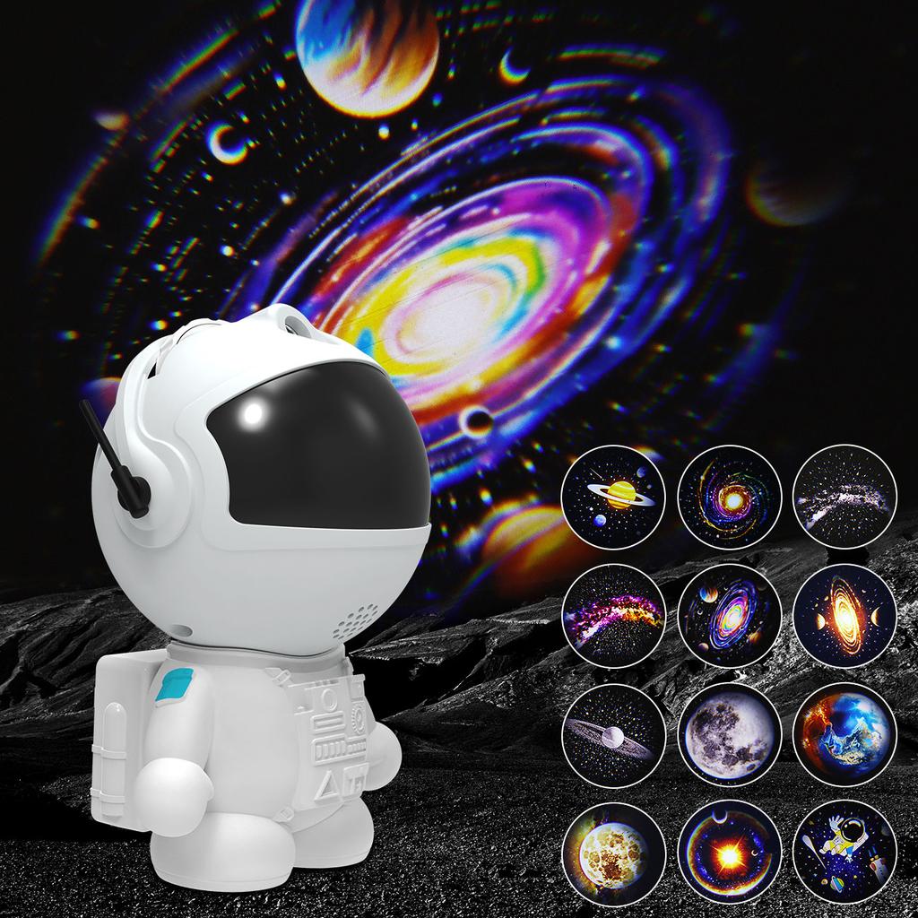 Светильник-проектор астронавта «Галактика» 12 пленок Динамическая туманность Звездное небо Ночник для потолка Декор спальни Подарок на день рождения Рождество