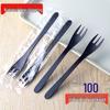 Individually Wrapped Disposable Black Plastic Dessert Forks