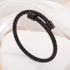 TOHM Fashion Stainless Steel 18k Gold Plated Jewelry Hip Hop Punk Open Elastic Bracelet for Women