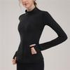New Sports Jacket For Women With Nude Feeling, Slim Fit And Slimming, Zipper Yoga Suit, Long Sleeved Outdoor Running And Jumping Exercise Fitness Top