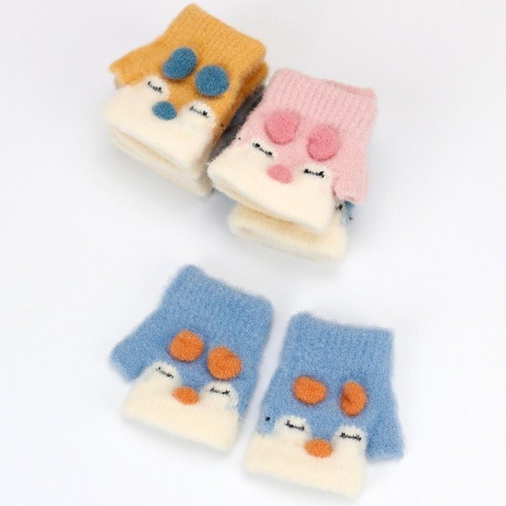 Knitted Fingerless Mitten Cold Proof Warm Gloves Fashion Children's Gloves Kids