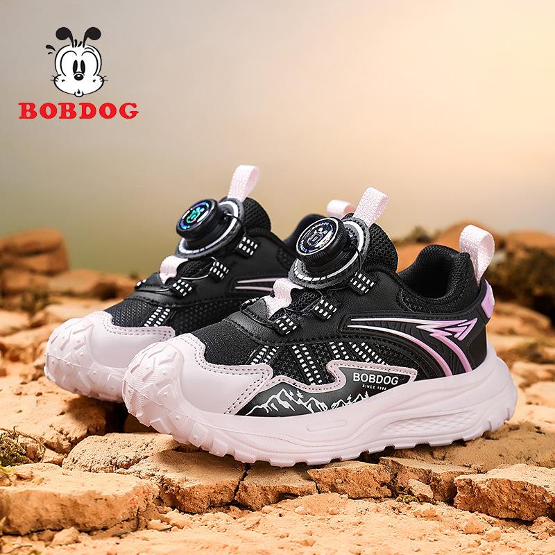 Babudou girls' sneakers2026New autumn and winter leather sports shoes for girls, designed for older children, featuring waterproof, lightweight, and