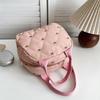 Stitching Embroidery Butterfly Knot Handbag Simple Style Soft Cotton Commuter Lunch Box Bag Student Handheld Bag Pouch