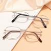 Metal Frame Square Reading Glasses Women Men Minimalist Luxury Eyeglasses Daily At Home Reading Lady Man Presbyopic Glasses