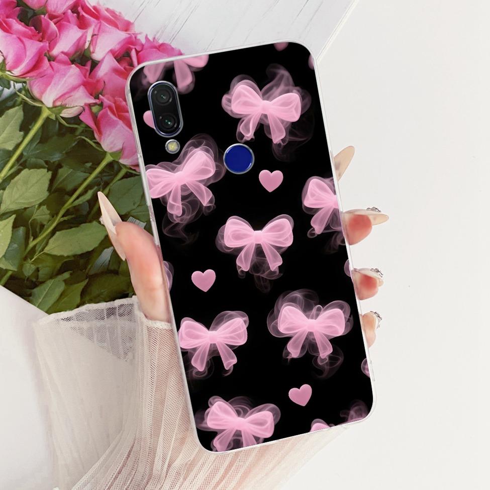 Case For Redmi 7 Cover Transparent Cute Cat Fashion Butterfly Funny Painted Casing M1810F6LI M1810F6LH M1810F6LG