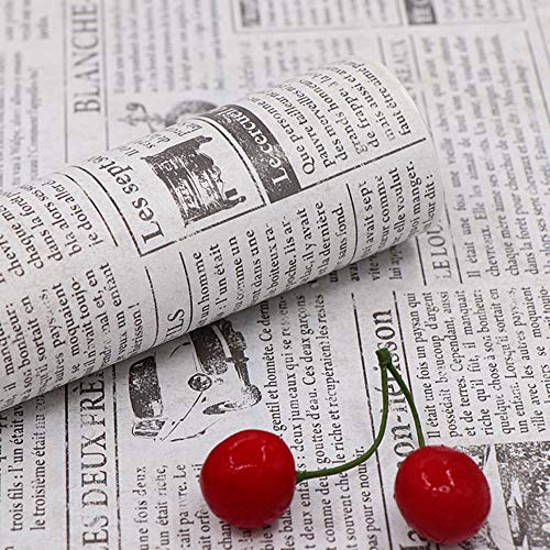 HaoHome Белые винтажные обои с газетным рисунком Самоклеящаяся контактная бумага Водонепроницаемые обои Peel and Stick для декора общежития