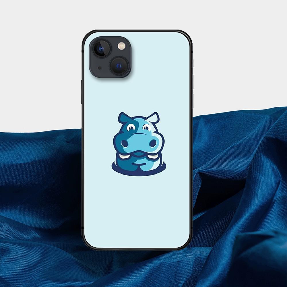 Cartoon Hippo Phone Case For iPhone Samsung Galaxy Redmi Xiaomi Oppo OnePlus Note S A 7 8 9 10 11 12 13 14 20 21 22 23 53 54 Pro Max Plus Ultra