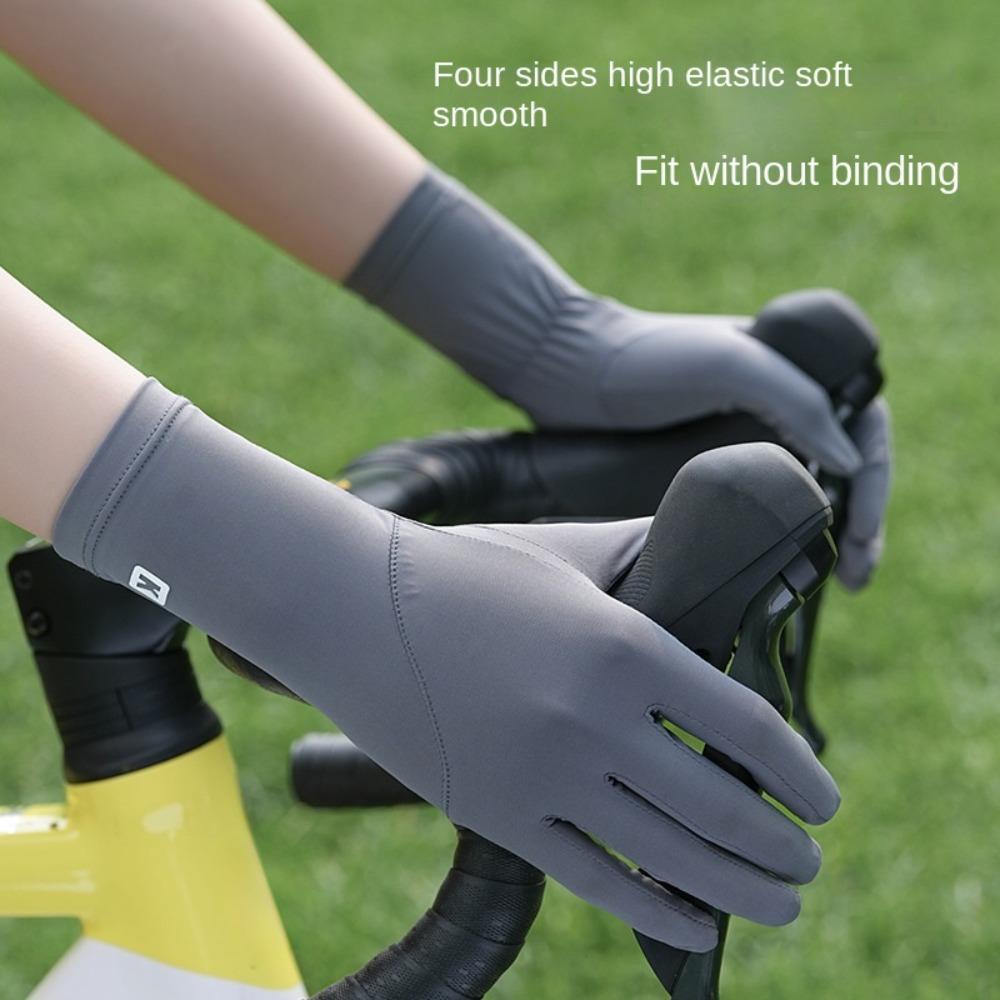 Ice Silk Women Sunscreen Gloves Breathable Summer Driving Gloves  Ladies