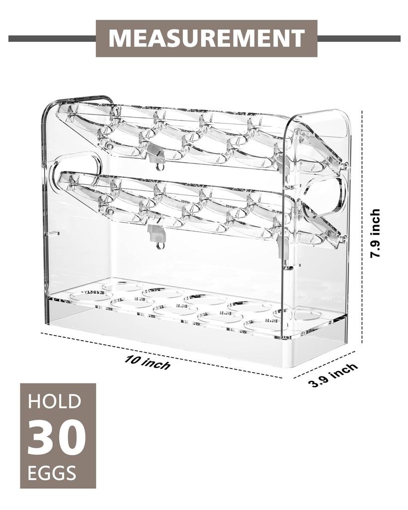 Large Capacity Egg Holder For Refrigerator Door,Egg Dispenser For Refrigerator,3 Layer Egg Storage Container For Refrigerator
