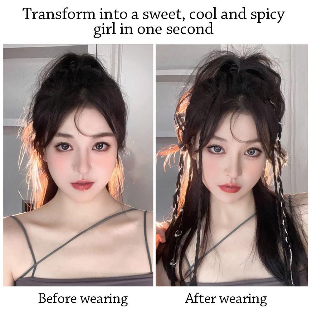 Легкий плетеный парик с прочным BB-зажимом, плетеная коса, хвост, плетение волос, наращивание для женщин