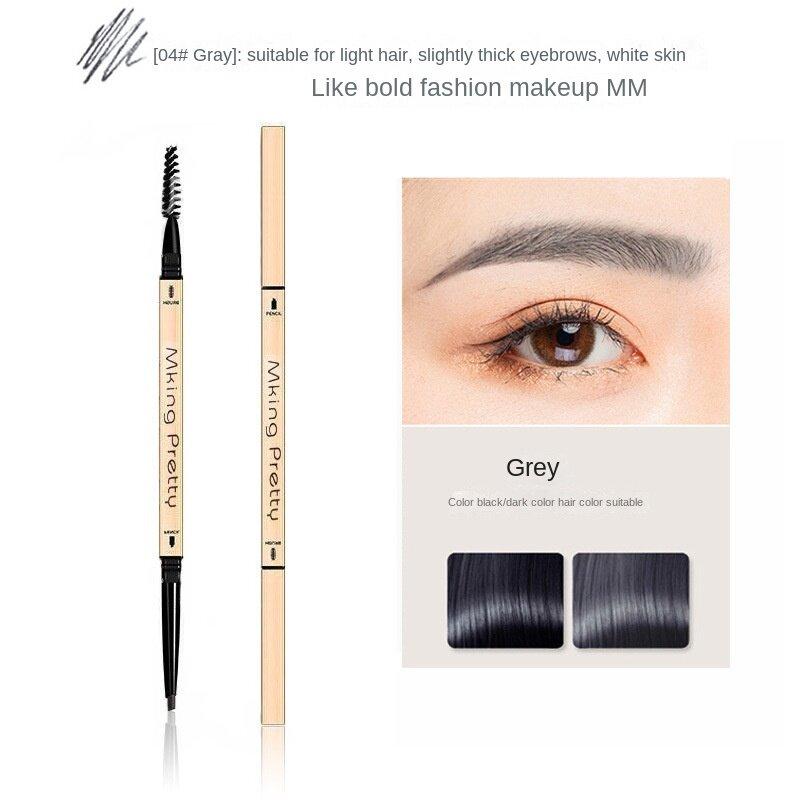 Small Gold Bar Double-Ended Eyebrow Pencil | Ultra-Fine Waterproof Triangle Tip | Long-Lasting & Smudge-Proof Natural Look
