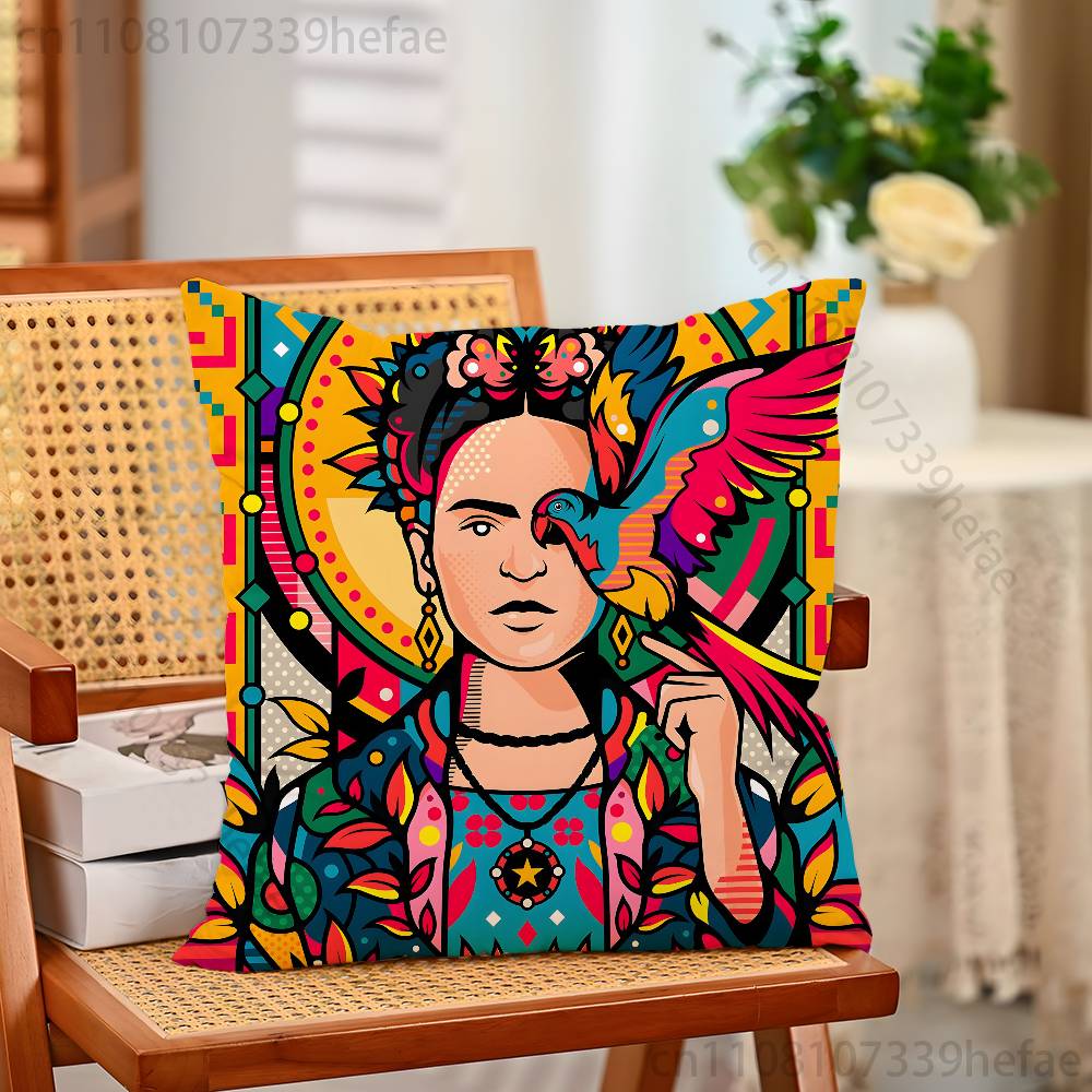 Fashion FFridaS KKahlo Pillow Cases for Bedroom Living Room Sofa Home Decor Polyester Cushion Cover with Zipper