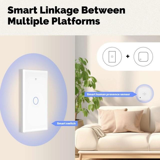 Does Not Require Neutral Wire RF 433+Wifi Wall Light Switch for Smart Living/Tuya Wireless Remote Control Switch 1/2/3/4 Sets
