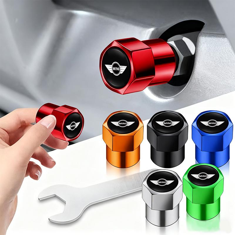 ankfz6 4Pcs Aluminum Alloy Car Tire Valve Cap Auto Wheel Accessories For MINI Cooper S Works JCW R55 R56 R53 R60 R61 F54 F55 F56 R50