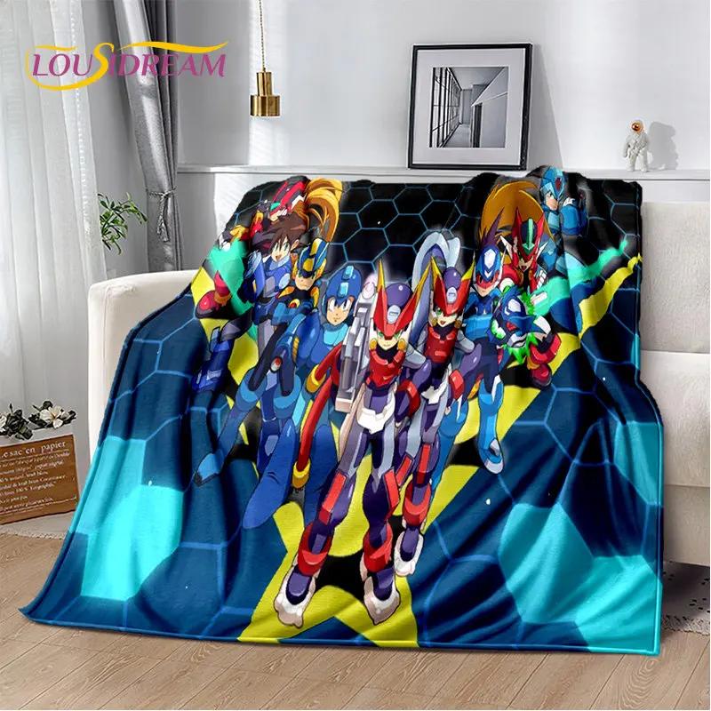 Мягкое плюшевое одеяло с игрой Rockman Megaman, фланелевое одеяло для гостиной, спальни, кровати, дивана, чехол для пикника, детское одеяло