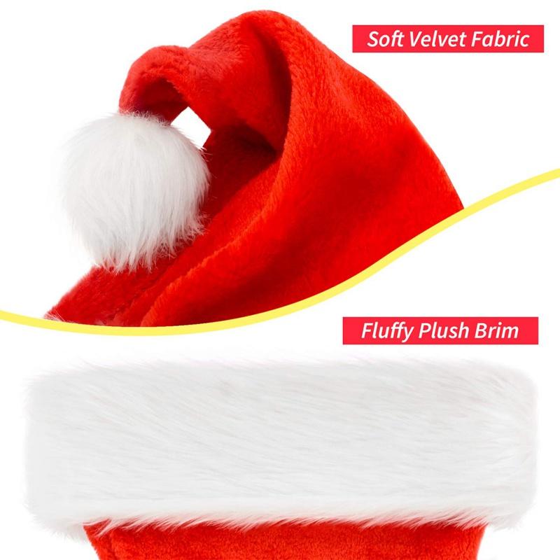 Christmas Hat Party Hat Handmade DIY Velvet Santa Claus Hat For Men Women Children New Year Party Supplies