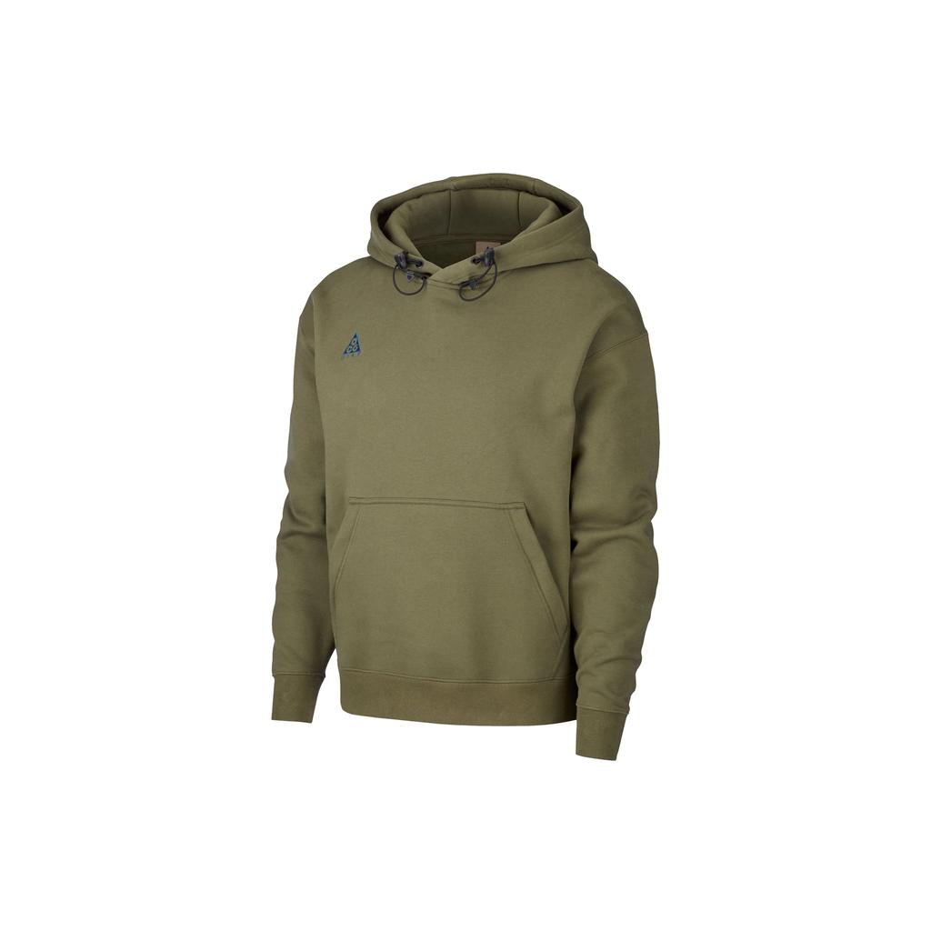 Nike ACG Флисовый пуловер с капюшоном Мужские топы Темно-зеленый BQ7199-325