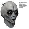 Soft Latex Alien Prop Halloween Grey Mask Full Head UFO Cosplay Mask with Big Realistic Eyes Sci Fi Party for Adults Trick or Treat Costume