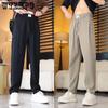 Мужские прямые брюки, модные корейские свободные брюки, повседневные драпированные мешковатые широкие брюки, мужская уличная одежда