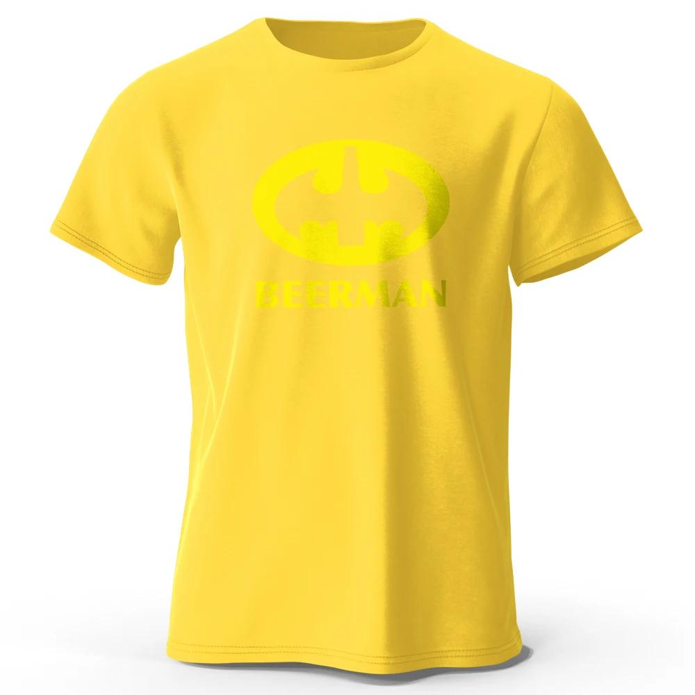 Beer Man Printed T-Shirt 100% Cotton Oversized Classic Funny Graphic Tees for UnisexSummer Tops