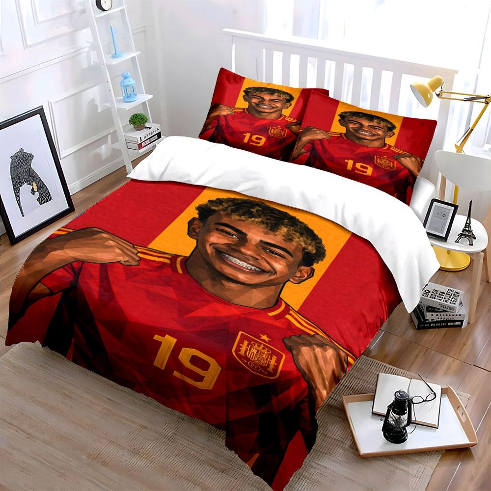 Football player portrait pattern. Bedding sets Duvet cover sets Duvet covers Pillowcases(1*Duvet Cover 2*Pillowcases without duvet insert)