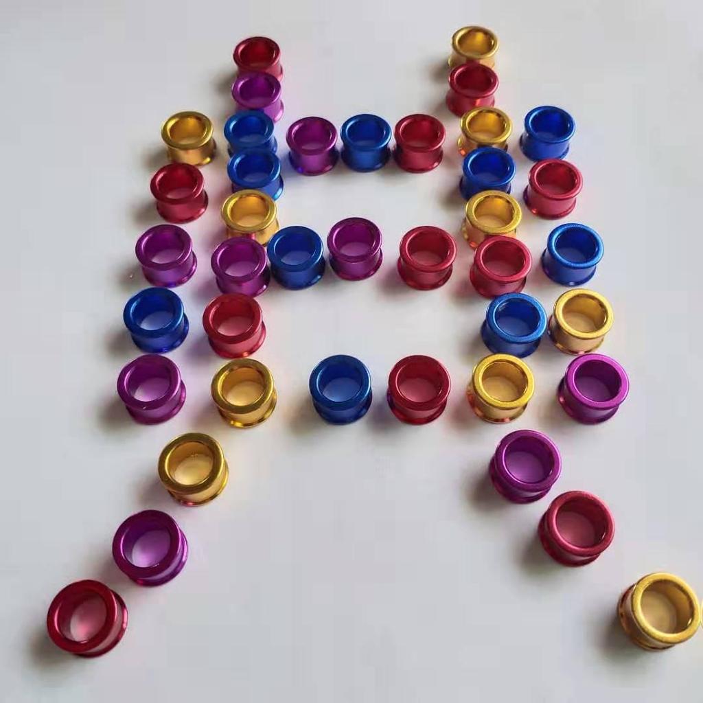 Цветные алюминиевые идентификационные кольца для ног гоночных голубей и попугаев