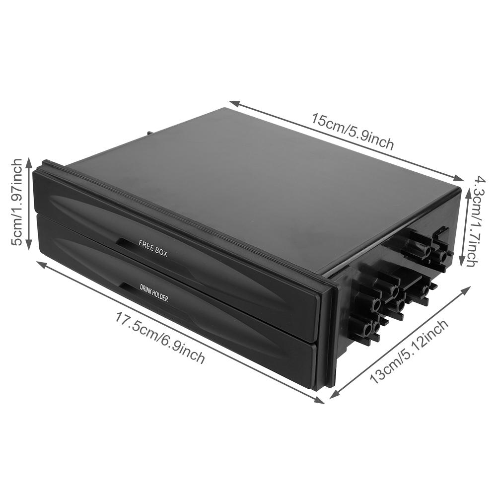 Многофункциональный автомобильный держатель для стакана с напитками, двухслойный автомобильный Din-аудиоприемник, сменный карманный ящик для хранения, кассетный ящик для хранения