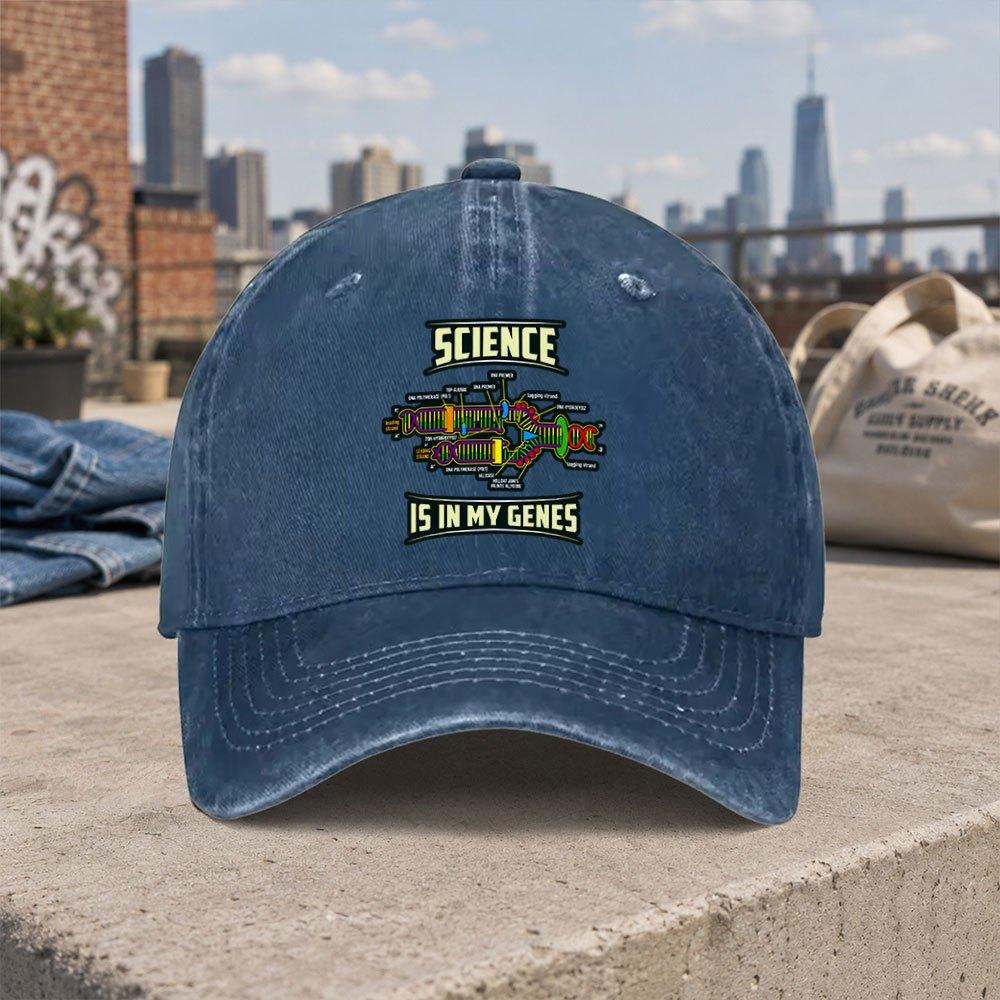 DNA Science Gene Baseball Cap Lightweight Foldable Hook Loop Hat with Curved Brim Unisex for Unisex Women