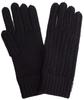 ELLEHomme Soft Cashmere Cable Knit Gloves with Rope Aran Size with Gift Case Men's 100% Pattern, Knit, M, (M-L, Black)