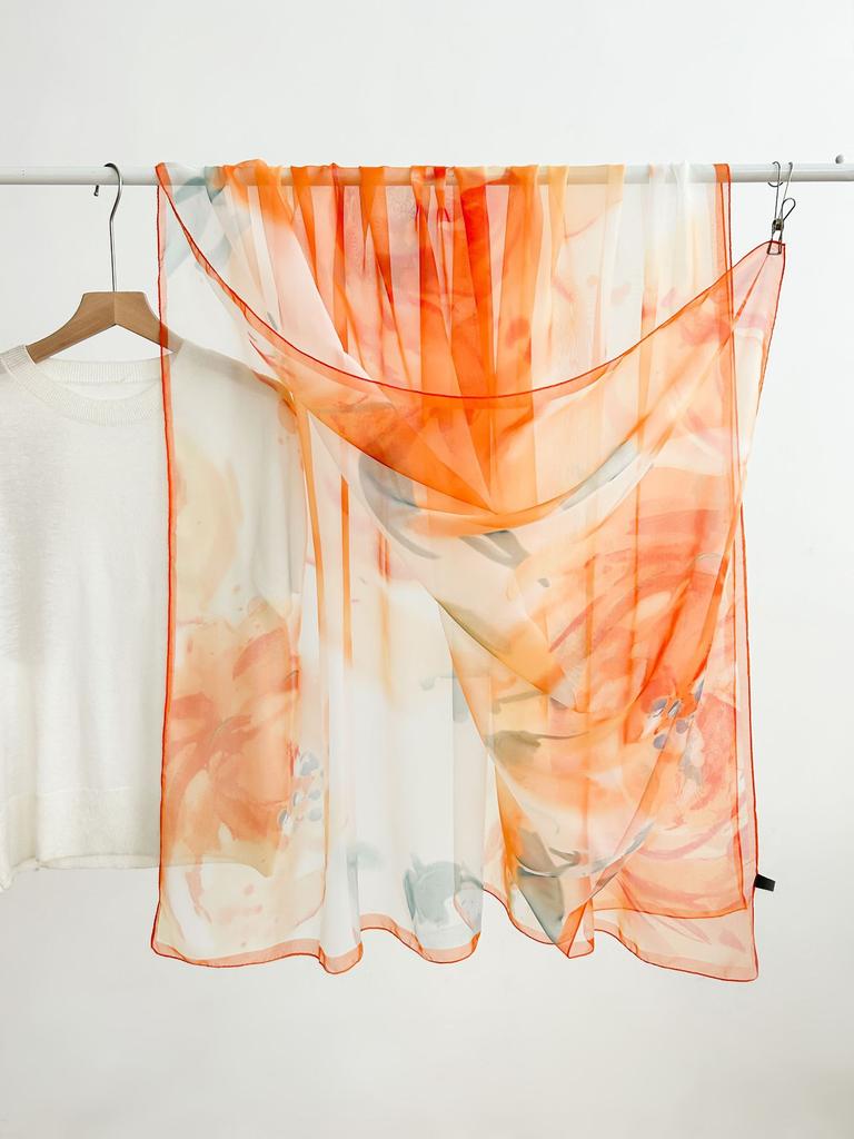 180*135cm Summer Chiffon Silk Scarf Women Outdoor Sunscreen Shawl Soft Bandanna Fashion Luxury Brand Shawl Head Long Hijab Wrap