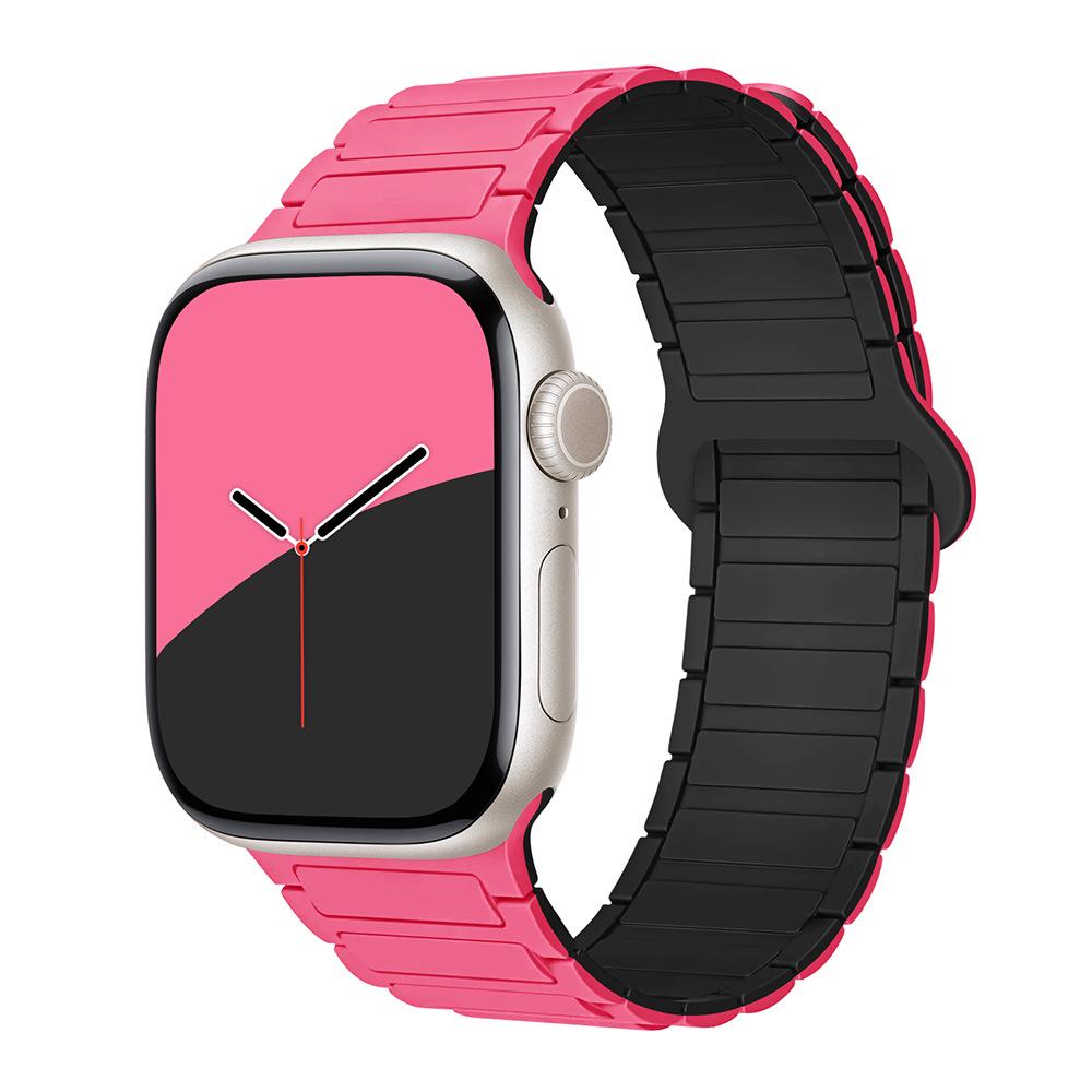 Совместимый силиконовый ремешок с магнитной застежкой для Apple Watch Серии 1-11, Ultra 3, SE 3, стиль «Три звена»