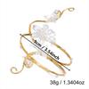 Gold Color Metal Floral Open Cuff Armlet Enamel Glaze Craft Spiral Arm Bracelet  Vacation Style