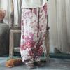 Women Elastic Waist Cotton Linen Trouser Female Casual Pants