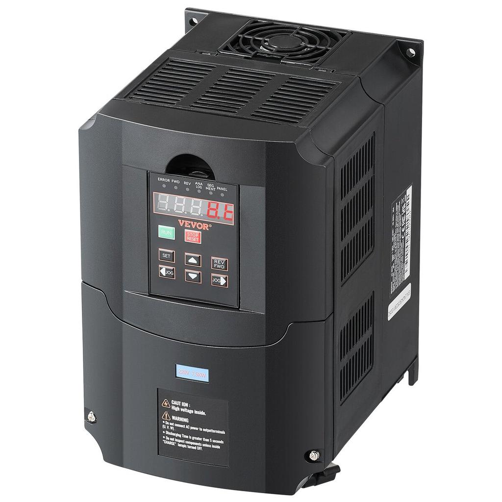 10HP, 7.5KW, 35Amps 220V 1 or 3 Phase Input to 3 Phase Output VFD 0-400Hz