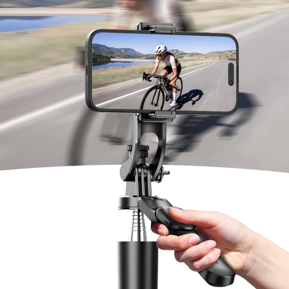 360° Вращающаяся телескопическая селфи-палка 1.7м Портативная Bluetooth селфи-палка Ручной регулируемый штатив для селфи-палки