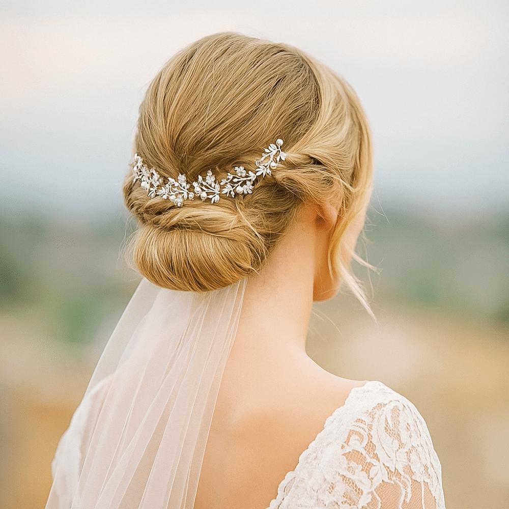 Luxury Crystal Pearl Hair Vine Shiny Fashion Bridal Hairband Banquet Dancing Party