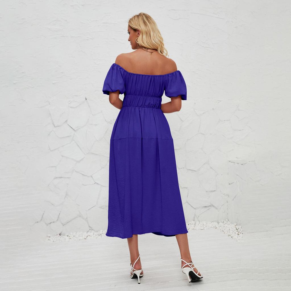 Летнее женское модное однотонное плиссированное платье без бретелек длиной до щиколотки с v-образным вырезом