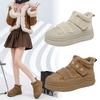 Туфли на платформе с плюшевой подкладкой и толстой подошвой, женские, 25 осень, новая повседневная обувь на липучках, зимние ботинки, женские хлопковые туфли